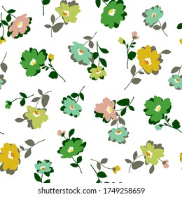 Seamless pattern material of an abstract flower,