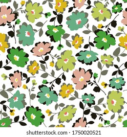 Seamless pattern material of an abstract flower,