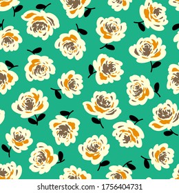 Seamless pattern material of an abstract flower,