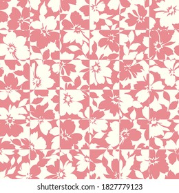 Seamless pattern material of an abstract flower,