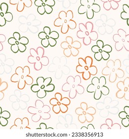 Seamless pattern material of an abstract flower.  Vector flower seamless background. Liberty style millefleurs.