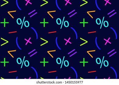 Seamless Pattern of Math Symbol. Vector Eps 10