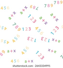 Padrão contínuo com fórmulas matemáticas e números. Álgebra e geometria, cálculos tangente, cotangente, seno, cosseno
