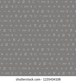 Seamless pattern with mathematical symbols for your design
