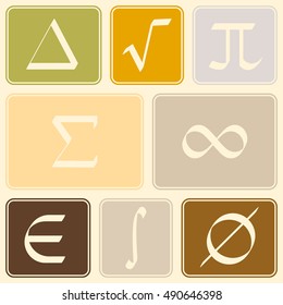 Seamless pattern with mathematical symbols for your design