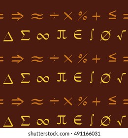 Seamless pattern with mathematical symbols for your design