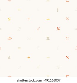 Seamless pattern with mathematical symbols for your design