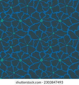 Seamless pattern in matisse style with cute dark flowers. Print for textile, wallpaper, covers, surface. Retro stylization. For fashion fabric.