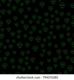 Seamless pattern of the matrix style. Aliens