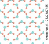 Seamless Pattern With Matter Molecule, Infinite Texture For Chemistry, Research, Analysis, Design