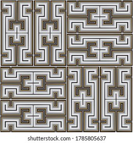 Seamless pattern with maze. Abstract geometric background.