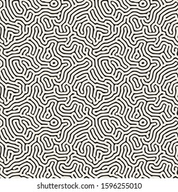 Seamless pattern with maze. Monochrome abstract background. Vector hand drawn illustration.