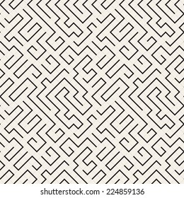 Seamless pattern with maze. Monochrome abstract background. Vector geometric illustration