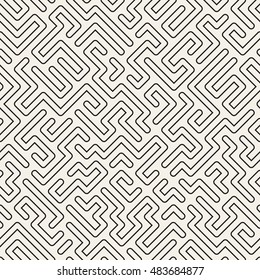 Seamless pattern with maze. Monochrome abstract background. Vector geometric illustration.