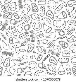 seamless pattern with meat design elements