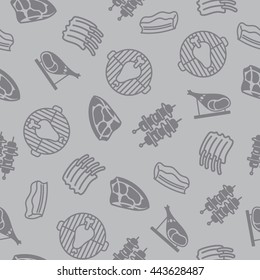 Seamless pattern with meat.
Easy to change color. Mask is used.
