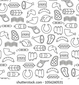 seamless pattern with meat icons