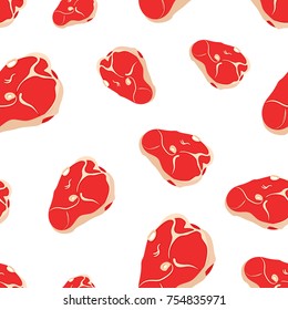 Seamless pattern with meat on a white background