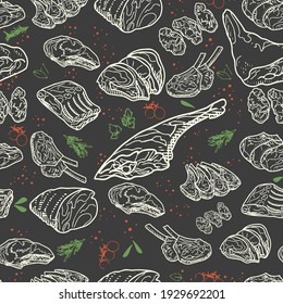 Seamless pattern meat products