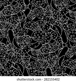 Seamless pattern with meat products. Vector illustration