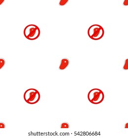Seamless pattern of meat and signs "forbidden meat"