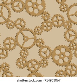 Seamless pattern with mechanic gear wheels. Abstract modern vector background.