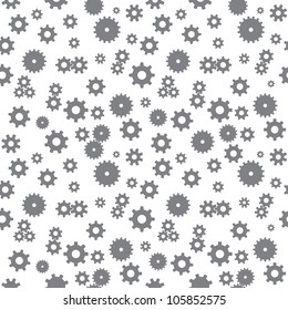 Seamless pattern of mechanical pinions. Vector illustration.
