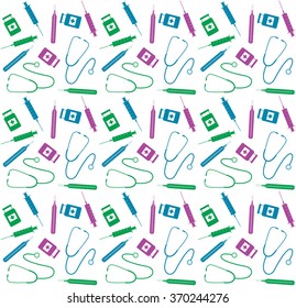 Seamless pattern with medical equipment, vector illustration