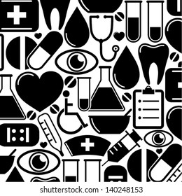 Seamless pattern with medical icons