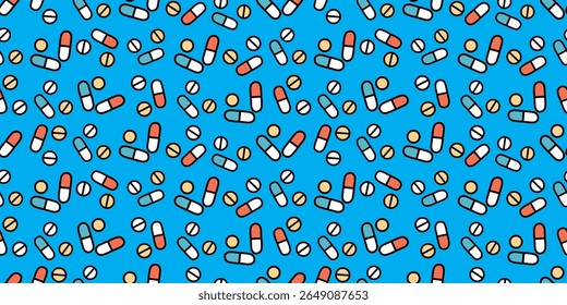Seamless Pattern of Medical Icons Background Design