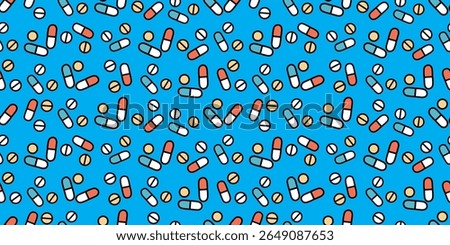 Seamless Pattern of Medical Icons Background Design