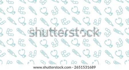 Seamless Pattern of Medical Icons Background Design
