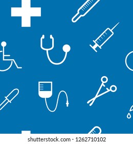 Seamless pattern with medical icons. Vector illustration in flat style