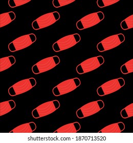 Seamless Pattern of Medical mask. Protection against virus, coronavirus, flu, colds, diseases.