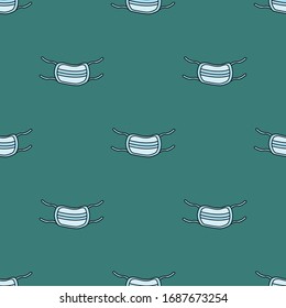 Seamless pattern with medical mask. Vector illustration.