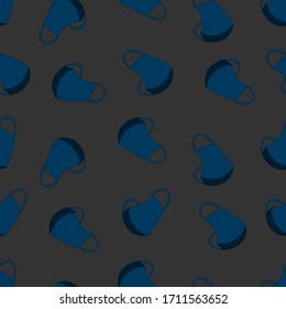 Seamless pattern with medical mask. Vector illustration.