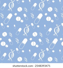 Seamless pattern with medical objects