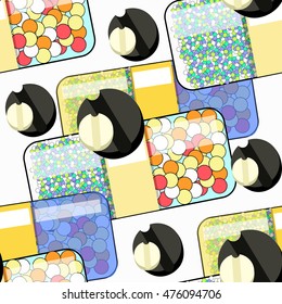 seamless pattern Medical pills, tablets, activated carbon vector illustration