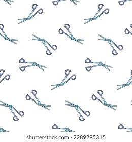 Nahtloses Muster mit medizinischer Schere doodeller Vektorgrafik