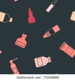 Seamless pattern with medicine bottles for your design