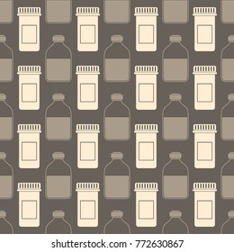 Seamless pattern with medicine bottles for your design