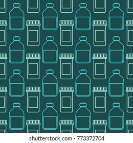 Seamless pattern with medicine bottles for your design