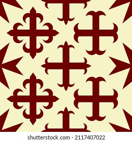 Seamless pattern with Medieval heraldic crosses for your project