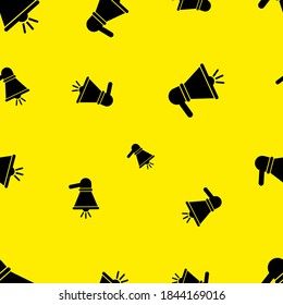 seamless pattern with megaphone on black background