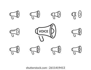 Seamless Pattern of Megaphones for Communication and Announcement