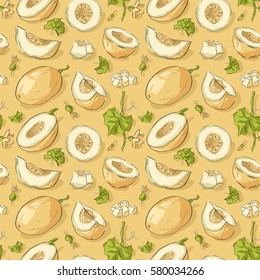 Seamless pattern with melon