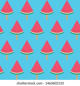 seamless pattern of melon popsicles