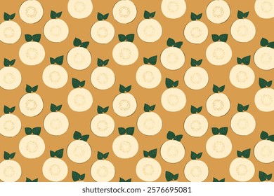 Seamless pattern with melons. Vector illustration of melon.