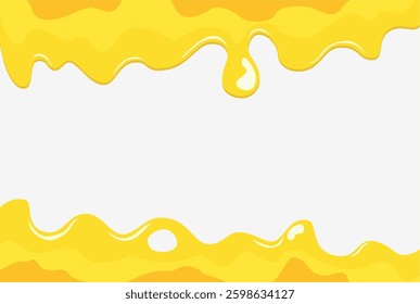 Seamless pattern of melted honey dripping Dessert background with melted honey Banner seamless pattern Vector illustration