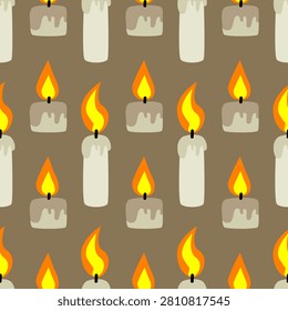 Seamless pattern with melting candles